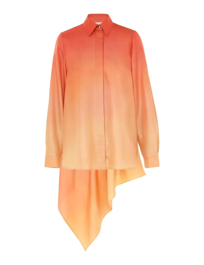Women Tops Zimmermann Tranquillity Scarf Shirt Red Fields