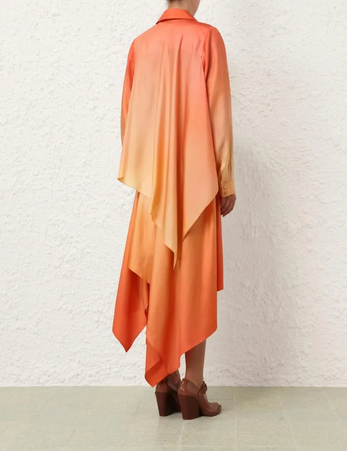 Women Tops Zimmermann Tranquillity Scarf Shirt Red Fields