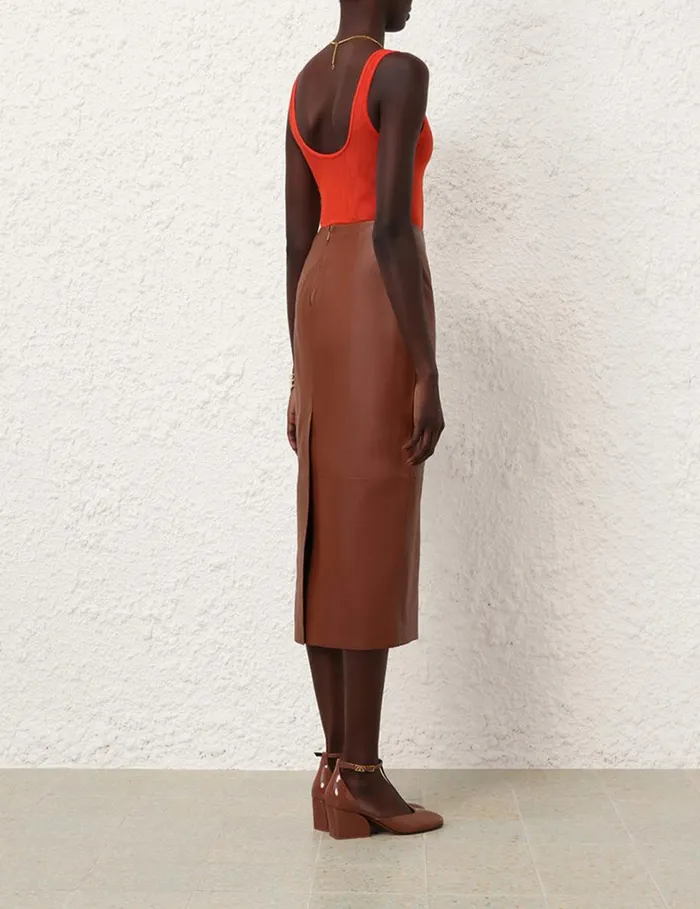 Women Tops Zimmermann Tranquillity Scoop Bodysuit Tomato