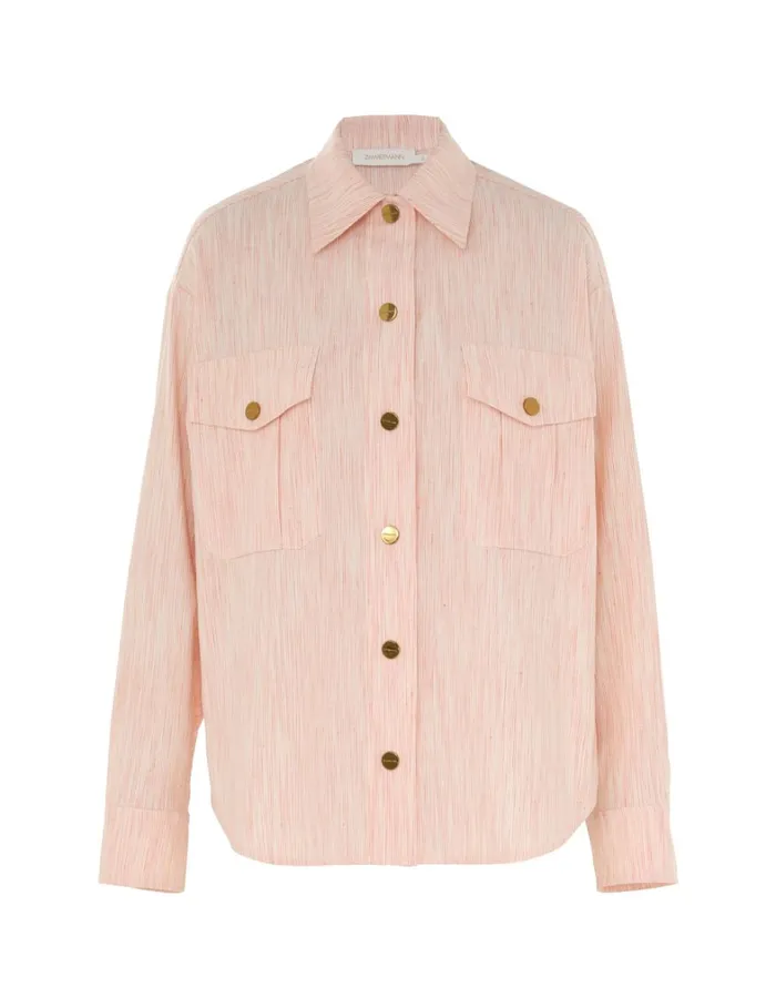 Women Tops Zimmermann Tranquillity Stripe Shirt Redorange