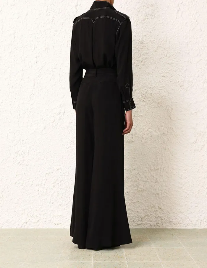 Women Tops Zimmermann Utility Blouse Black