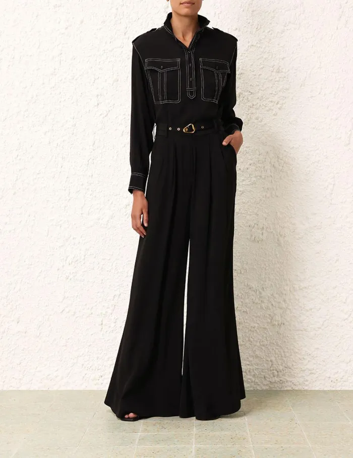 Women Tops Zimmermann Utility Blouse Black