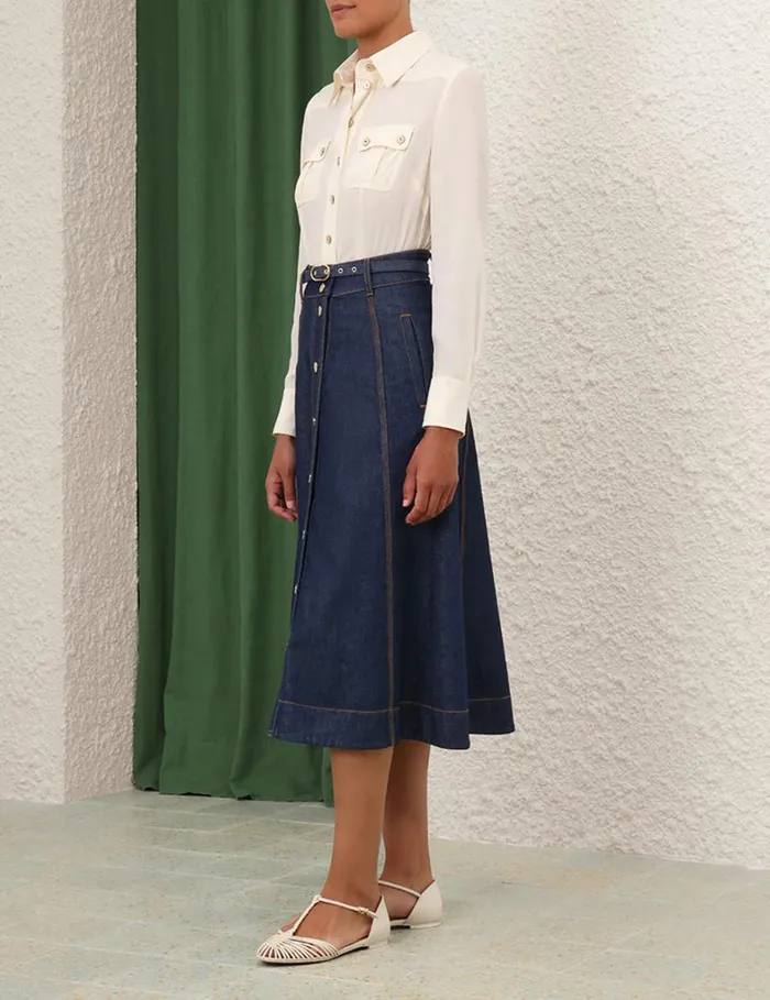 Women Tops Zimmermann Utility Body Shirt Cream
