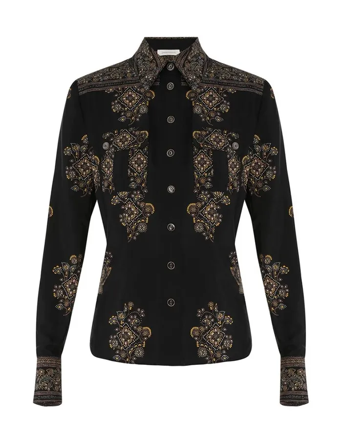 Women Tops Zimmermann Utility Body Shirt Utility Dot Black