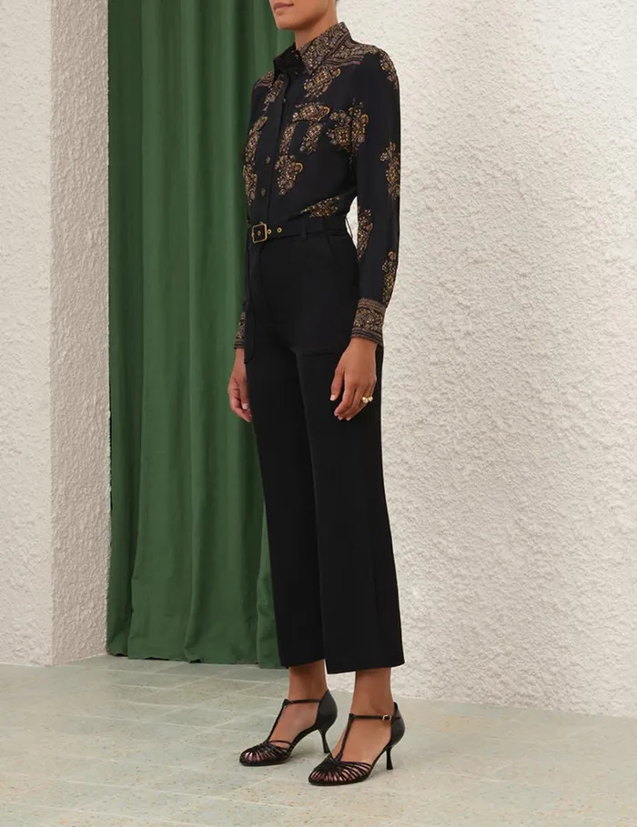 Women Tops Zimmermann Utility Body Shirt Utility Dot Black