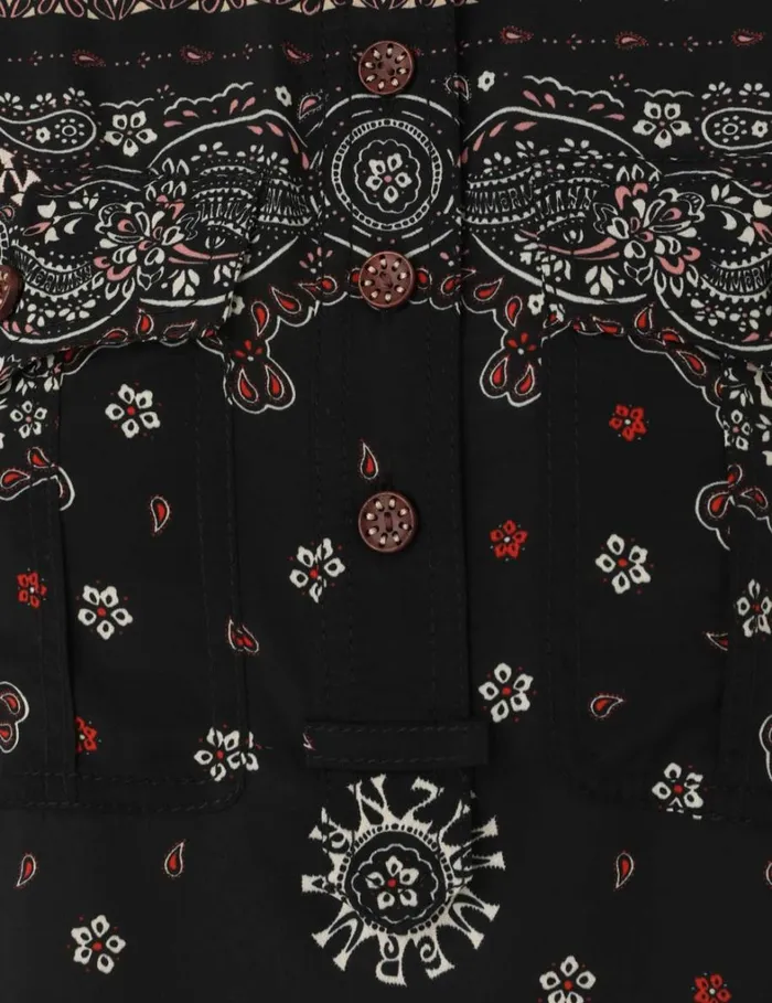 Women Tops Zimmermann Utility Shirt Black Bandana