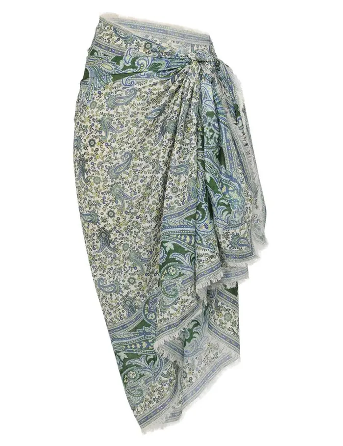 Women Towels and Pareos Zimmermann Printed Cotton Pareo Green Paisley