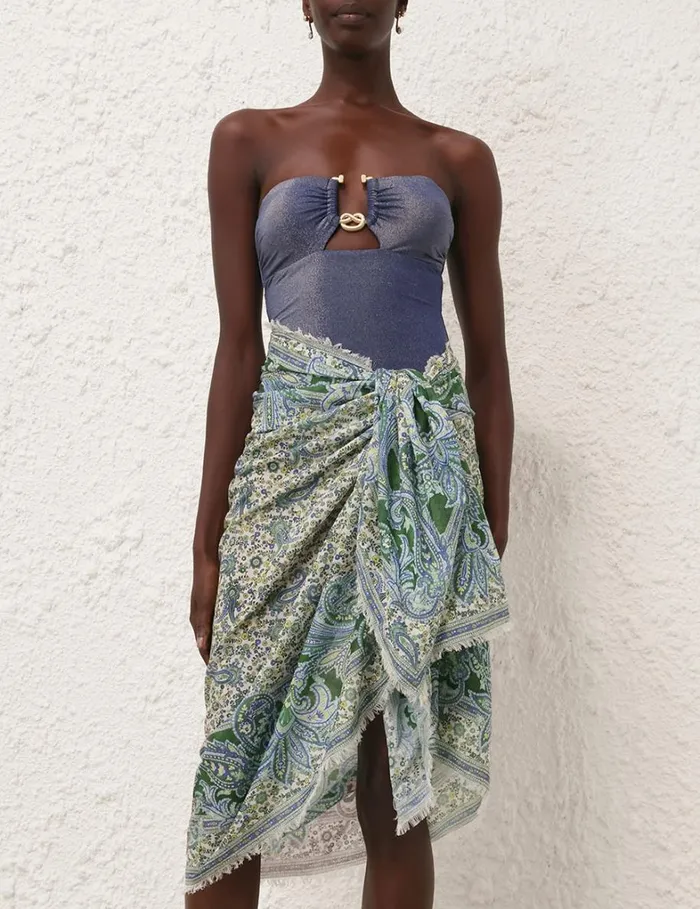 Women Towels and Pareos Zimmermann Printed Cotton Pareo Green Paisley