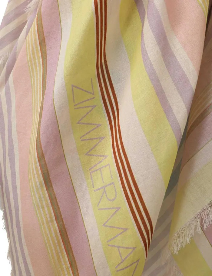 Women Towels and Pareos Zimmermann Printed Cotton Pareo Multi Stripe