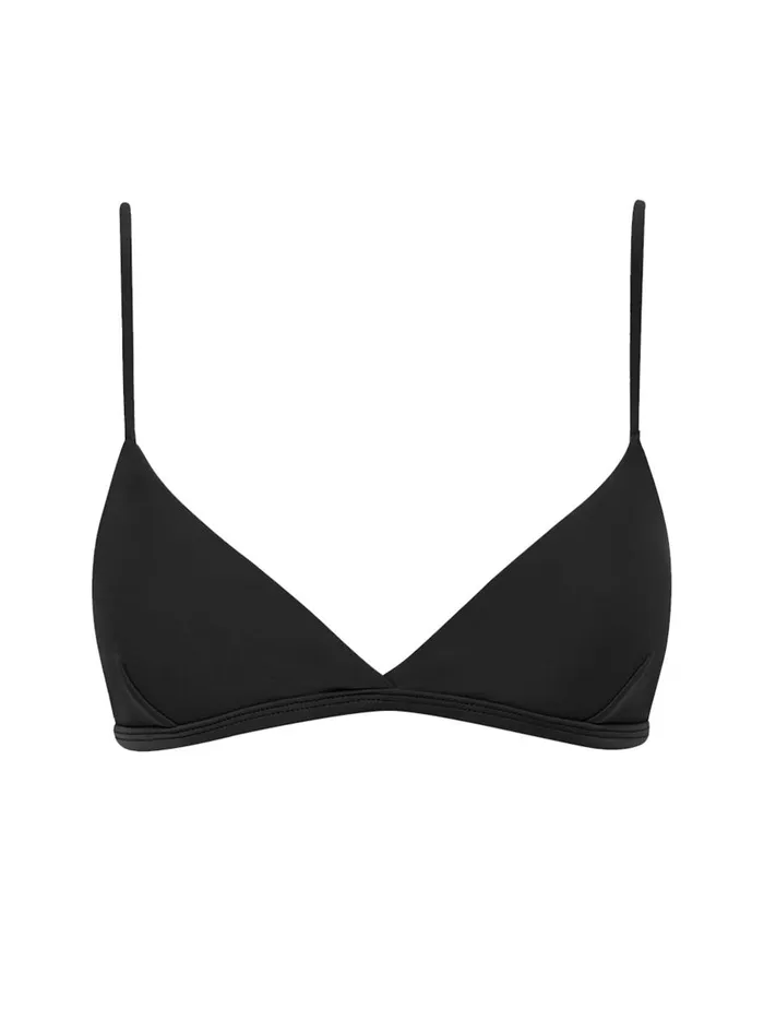 Women Tri Crop Top Black The UNDONE Swimwear