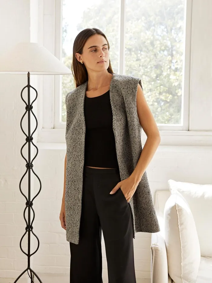 Women Twill Vest Ink Twill The UNDONE Jackets