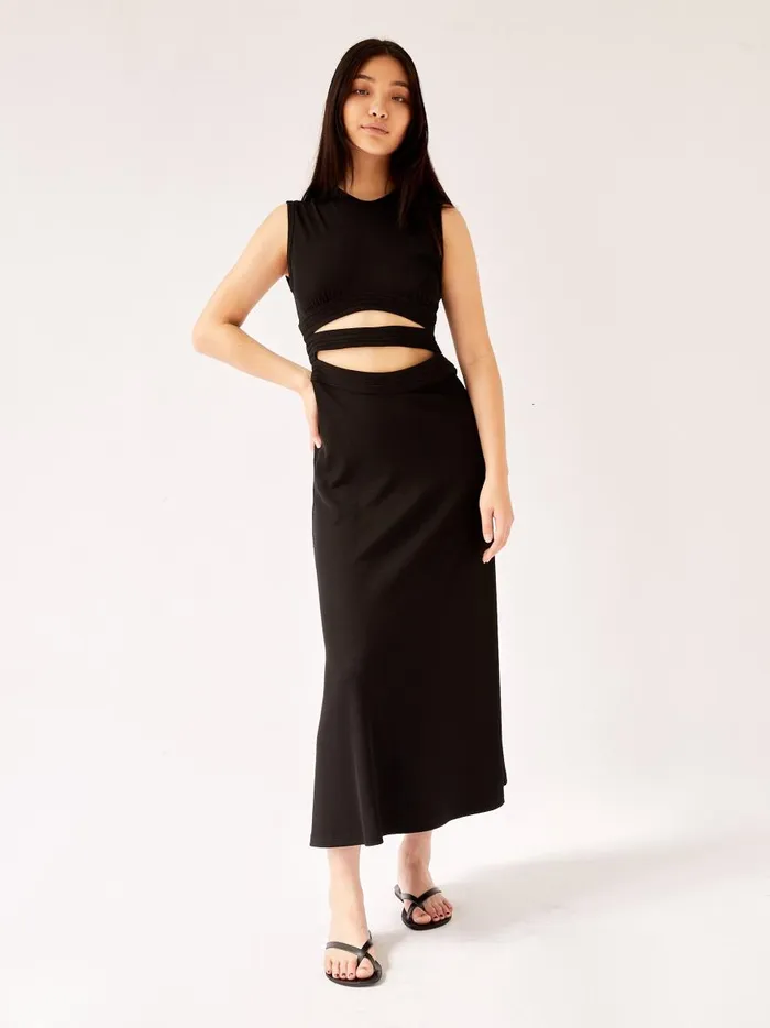 Women Verner Multi Corset Bind Dress Black The UNDONE Dresses