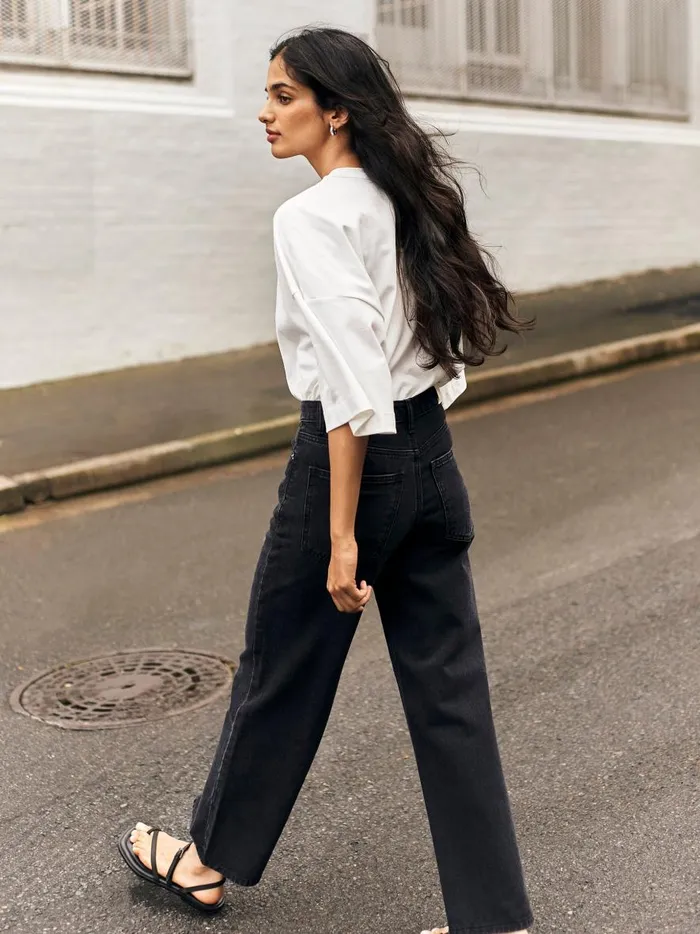 Women Wide Leg Jean Black The UNDONE Denim