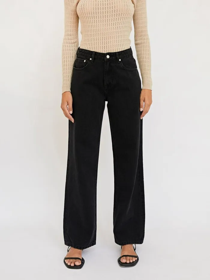 Women Wide Leg Jean Black The UNDONE Denim