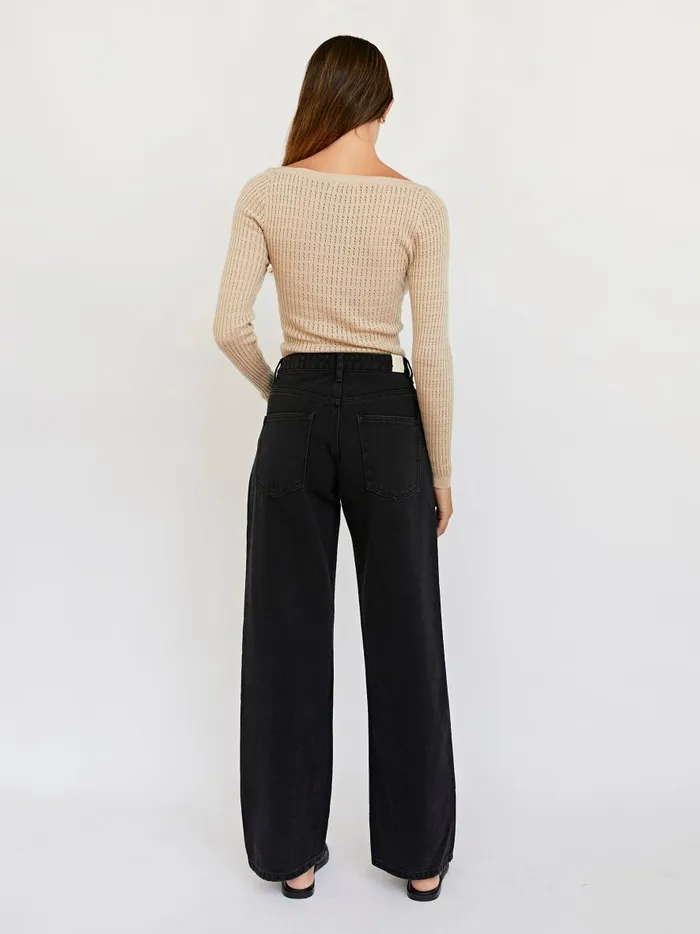 Women Wide Leg Jean Black The UNDONE Denim