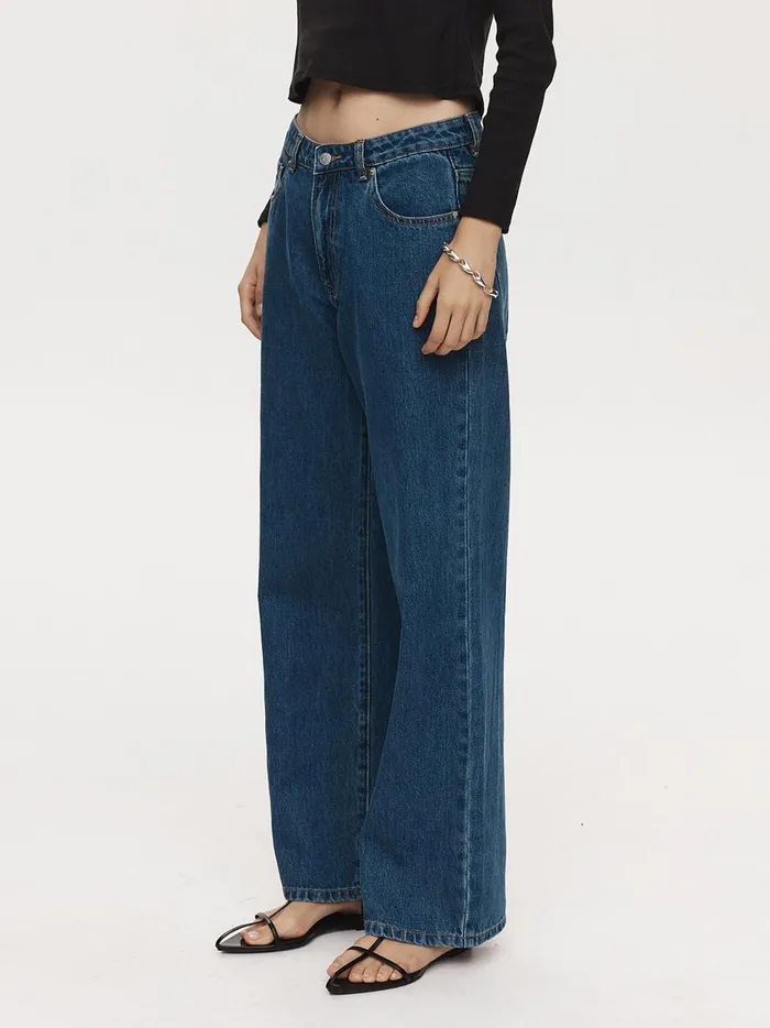 Women Wide Leg Jean Heritage Blue The UNDONE Denim