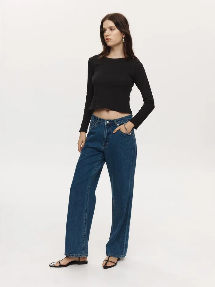 Women Wide Leg Jean Heritage Blue The UNDONE Denim