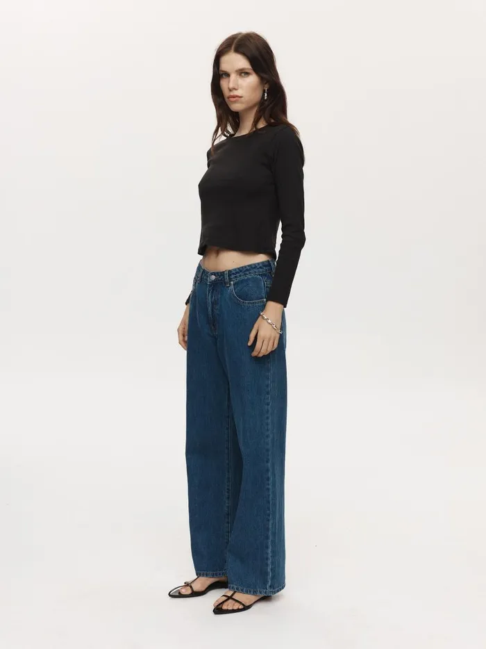 Women Wide Leg Jean Heritage Blue The UNDONE Denim