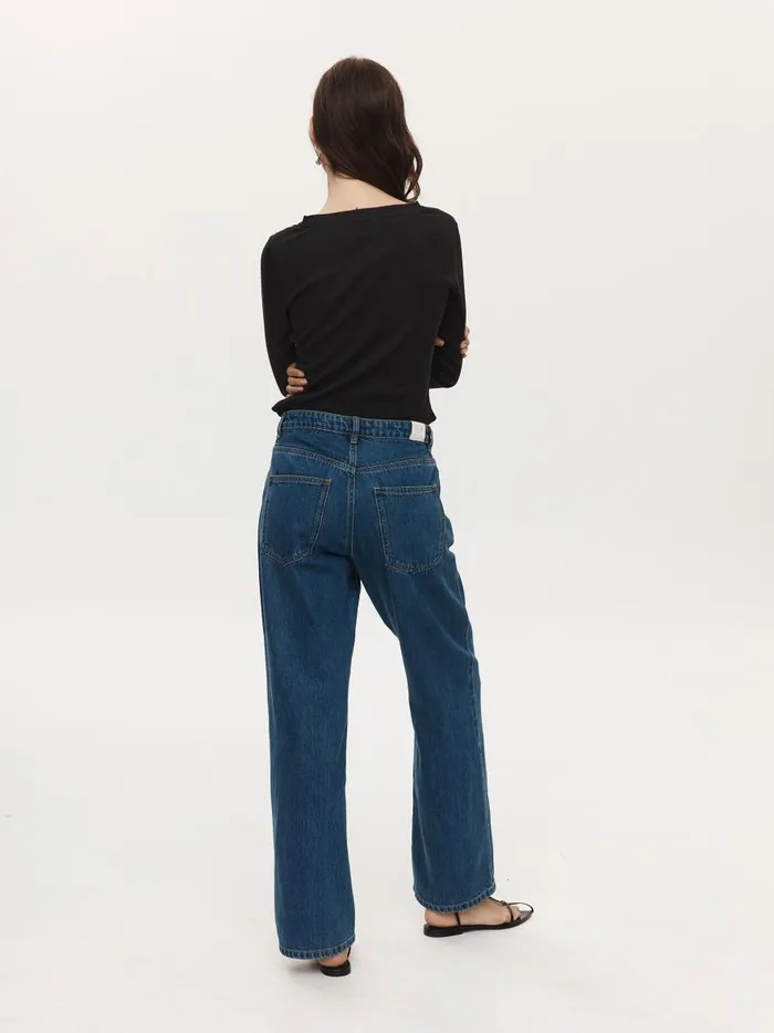 Women Wide Leg Jean Heritage Blue The UNDONE Denim