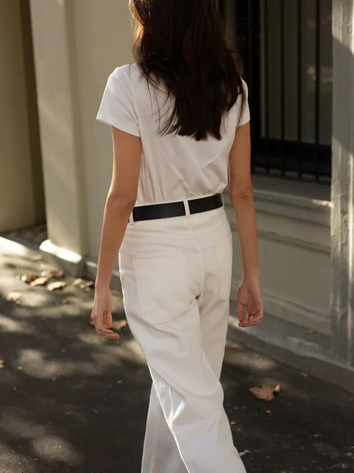 Women Wide Leg Jean Ivory The UNDONE Denim