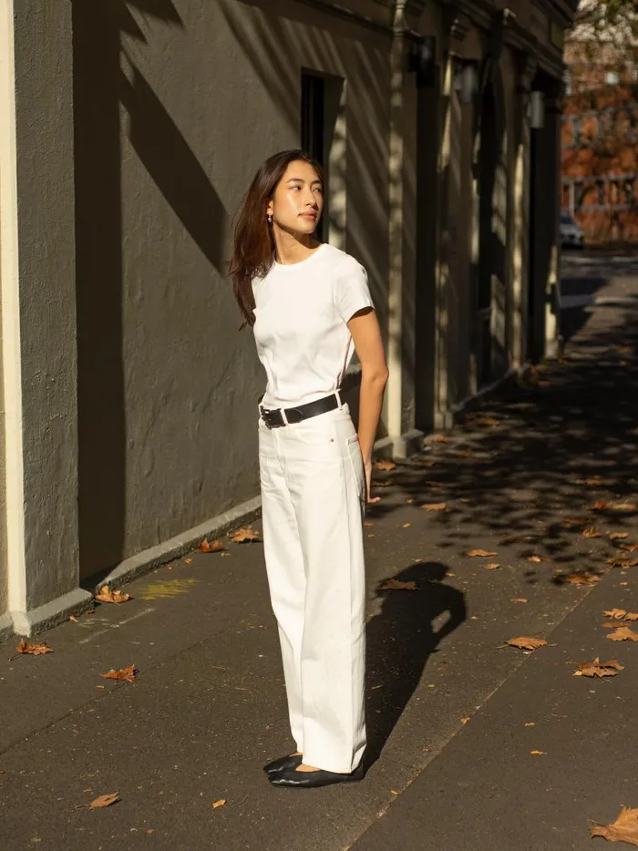Women Wide Leg Jean Ivory The UNDONE Denim