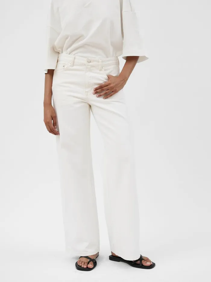 Women Wide Leg Jean Ivory The UNDONE Denim