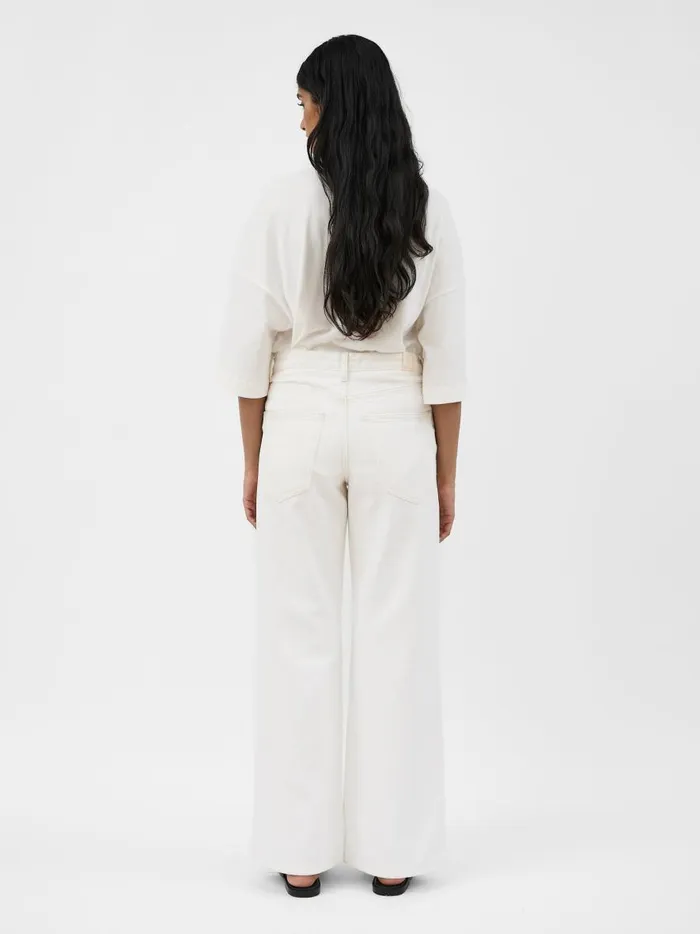 Women Wide Leg Jean Ivory The UNDONE Denim