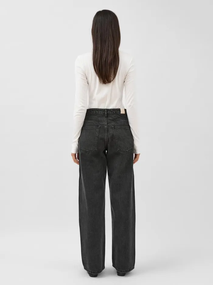 Women Wide Leg Jean Washed Black The UNDONE Denim