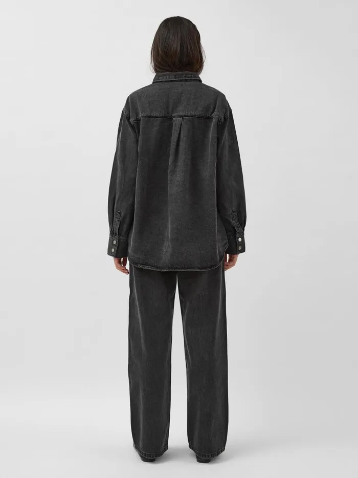 Women Wide Leg Jean Washed Black The UNDONE Denim