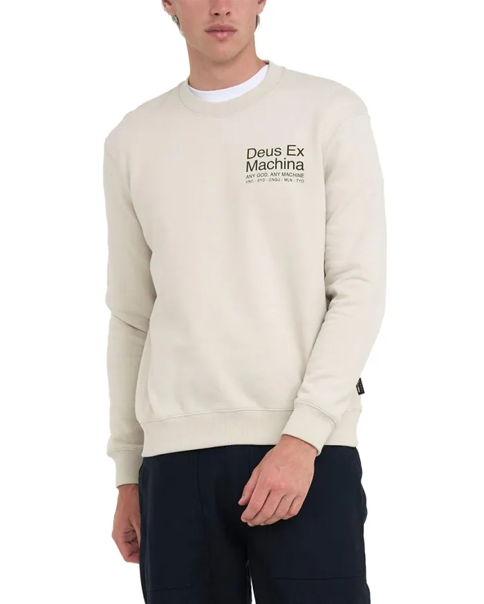 Zoning Cordura Crew 8211 Dirty White Men Deus Ex Machina Hoodies and Sweaters