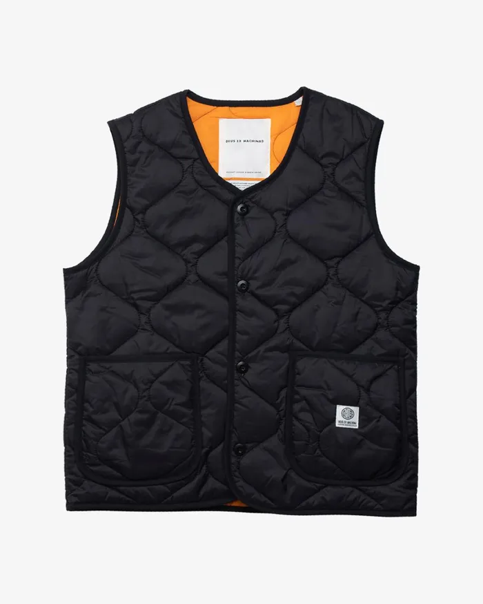 Zou Liner Vest Relaxed Fit 8211 Black Women Deus Ex Machina Outerwear Zou Liner Vest Relaxed Fit 8211 Black Women Deus Ex Machina Outerwear